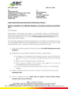 SBC Exports Secures Order Worth ₹45 Crore from Dubai-Based Company 1